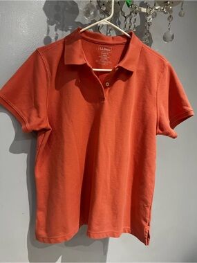 L.L.Bean Coral Women's Relaxed Polo